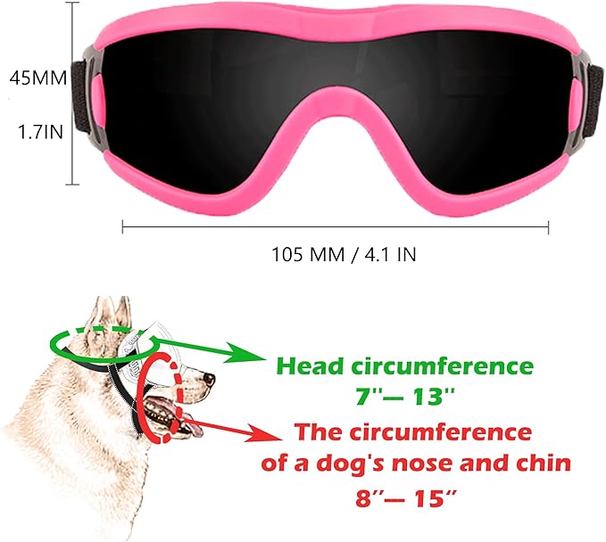 Small Dog Sunglasses with Adjustable Strap UV Protection, Winproof Puppy Sunglasses, Suitable for Dogs Eyes Protection，Soft Dog Goggles