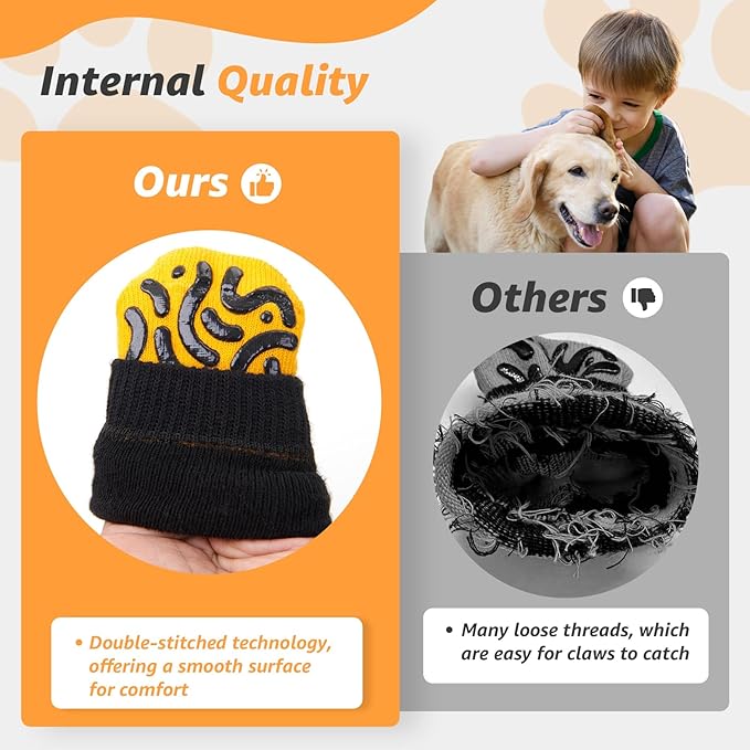 Reflective Dog Socks to Prevent Licking Paws, Dog Paw Protector, Hardwood Floors Anti Slip, Non Slip Dog Socks with Grippers, Dog Booties and Paw Protectors for Indoor Use - Size Medium