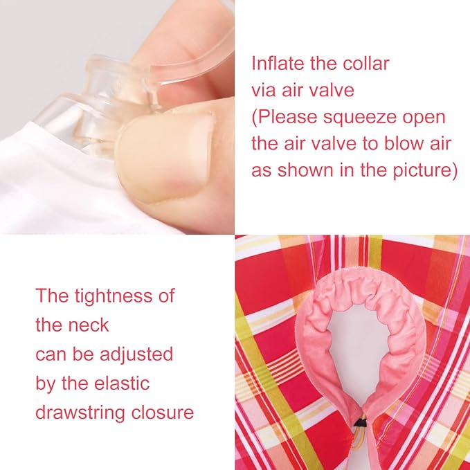 CuteBone Inflatable Cat Cone to Stop Licking After Surgery-Double Adjustable Neck Range P23SO00103S