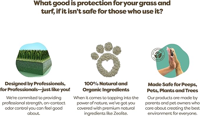 Premium Outdoor Odor Infill - 40lbs. Bag – Pet Urine Odor Eliminator for Artificial Turf, Grass, Playgrounds, & Sport Fields – 97% Pure Clinoptilolite Zeolite – Odor Eliminator & Deodorizer