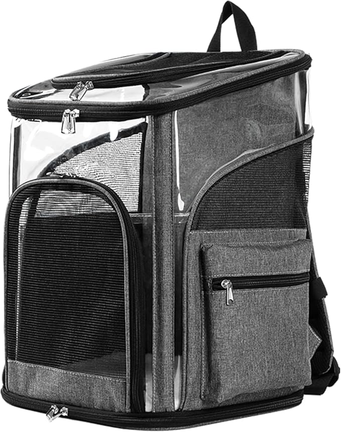 Cat Carrier Backpack for Small Medium Cats Dogs Backpack Puppies up to 26 Lbs, Excellent Visibility and Airflow,Lightweight and Portable Travel Pet Carrier Bag Foldable Design