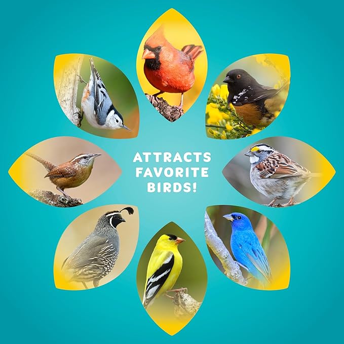 Audubon Park Waste Free Wild Bird Seed –12 lb. No Mess Blend with Sunflower Hearts & Peanut Pieces – Bird Food for Outside Feeders