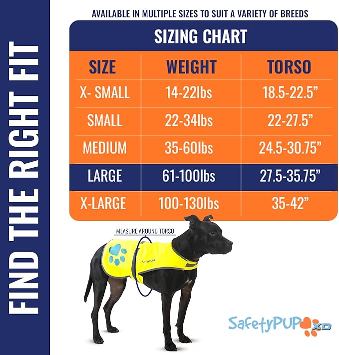 Dog Reflective Vest – Hi-Vis Fluorescent Visibility That Helps to Safeguard Your Pet On/Off Leash in Urban & Rural Areas (Yellow, Large)