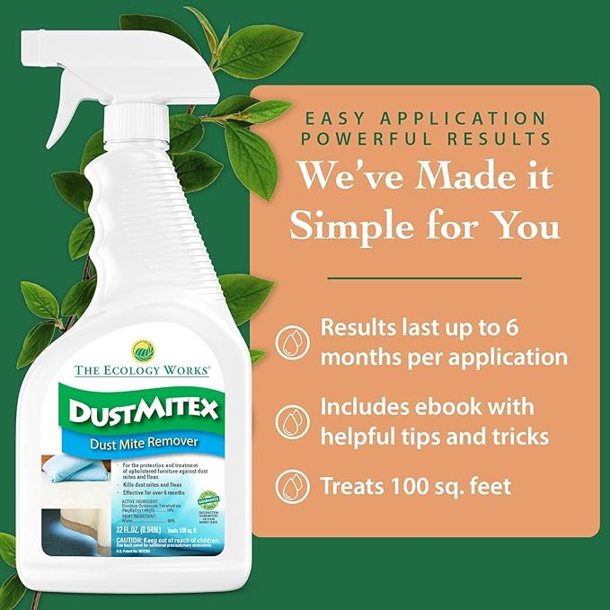 DustmiteX Spray - Allergy & Asthma Relief - Removes Dust Mites from Home, Bed, Pet Bedding & Furniture