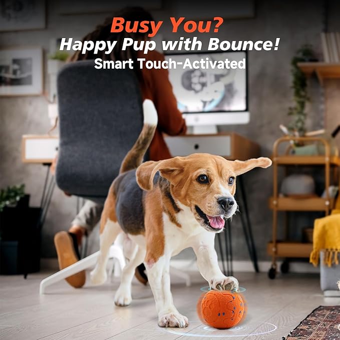 Interactive Dog Ball Toy, Automatic Moving Bouncing Rotating Smart Ball with 3 Modes, Durable E-TPU Material for Medium & Large Dogs, IP54 Waterproof Stimulation Toy to Keep Dog Busy & Active