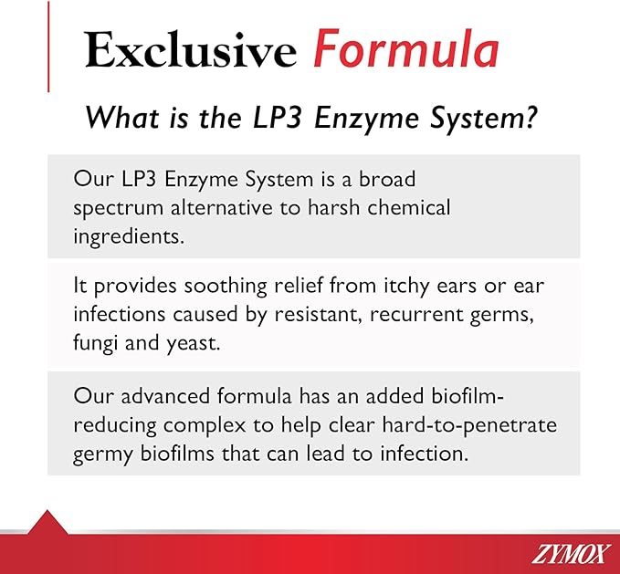 Zymox Advanced Formula Otic Plus Enzymatic Ear Solution for Dogs and Cats Without Hydrocortisone, 1.25oz