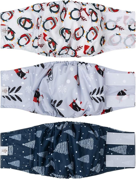 CuteBone Dog Diapers Male Medium for Christmas DM16M