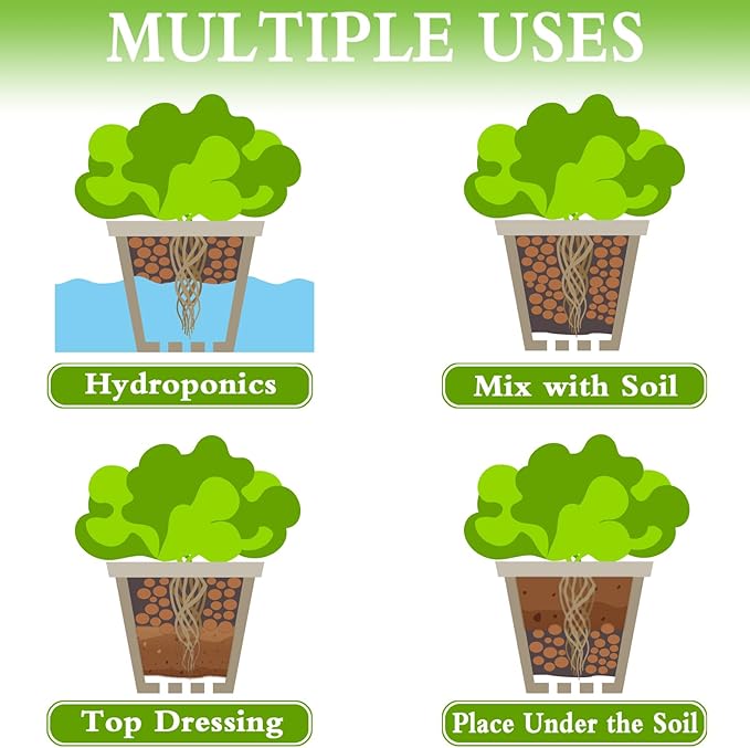 Halatool 12LB Expanded Clay Pebbles for Potted Plants Organic Lightweitht Clay Leca Balls for Hydroponics Gardening Orchids Drainage Decoration Aquaponics Aquariums