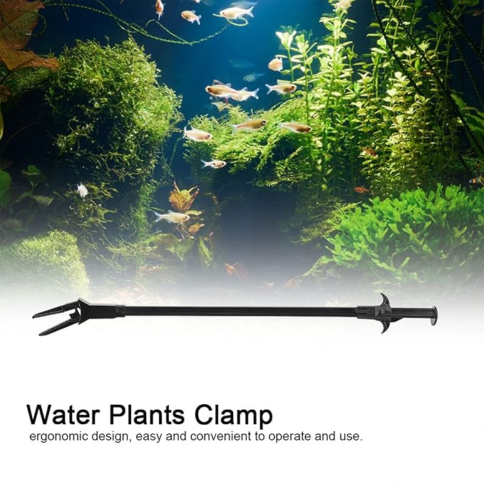 Aquarium Tweezer, 19.7 inch Aquarium Tongs, Water Plants Algae Plastic Clamp Clip Cleaning Tool, Multi Purpose Plant Pruning Pliers Cleaner Fish Tank Tweezer for Fresh and Saltwater Fish Tanks