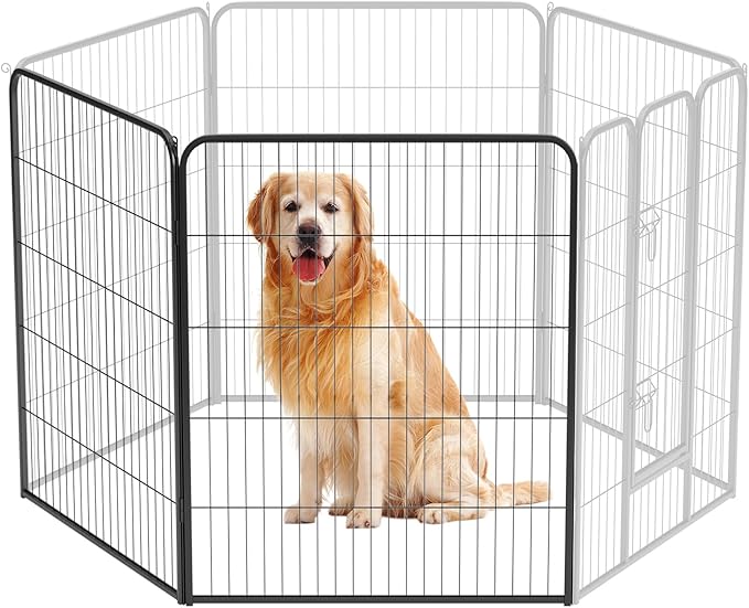 BestPet | Dog Playpen Extender | 40 Inch, 2 Panels | Heavy Duty Metal Pet Exercise Pen | Indoor Outdoor Fence Panels | Rust-Resistant, Removable, Tool-Free Setup | Anti-Skid, Expandable Design