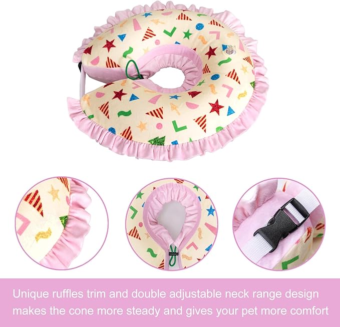 CuteBone Inflatable Dog Donut Collar Alternative for Large Dogs After Surgery-Double Adjustable Neck Range P23SO00104L