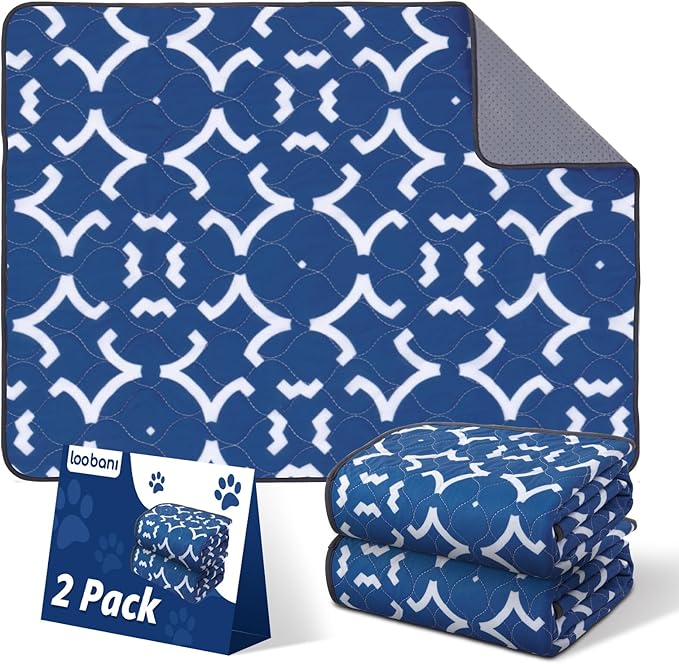 LOOBANI Washable Pee Pads for Dogs 36"x 72": 2 Pack Super Absorbent Reusable Puppy Pads Leakproof Whelping Pad Dog Playpen Mat, Waterproof Non-Slip Dog Training Pads for Floor, Crate, Potty