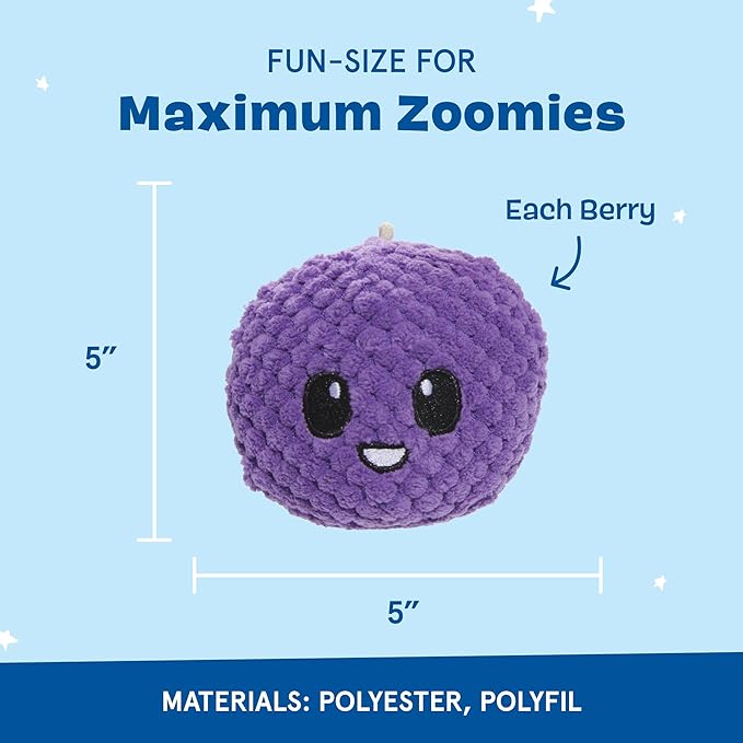 Barkbox Wild Berry Bunch Multi Part Toy for Dogs and Puppies - Small Breeds