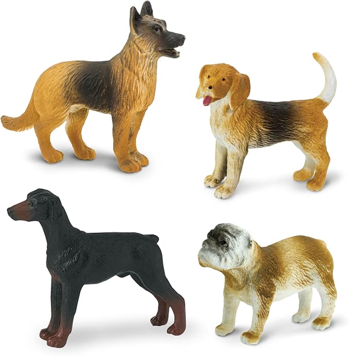 Safari Ltd. Dogs Toob - Mini Figurines: Dachshund, Dalmatian, Retriever, Sheepdog, Collie, Shepherd, Beagle, Boxer, Great Dane, Doberman, Bulldog - Educational Toys for Boys, Girls & Kids Ages 3+