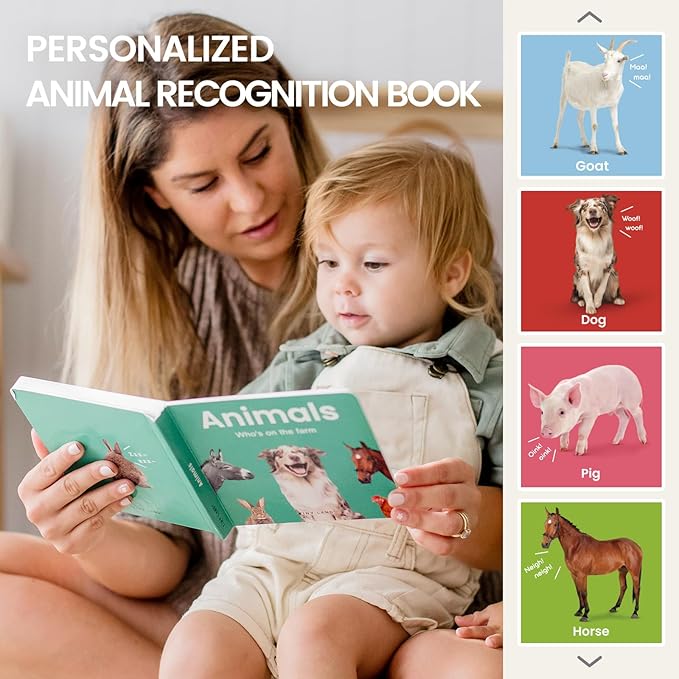 Tiny Land Montessori Toy Set for Baby 16-18 Months Adventure Play Kit - 7-in-1 Ramp Race Track, Shape Sorting and Color Matching Box, Lacing Beads Set, Silicone Nesting Dolls, Animals Board Book