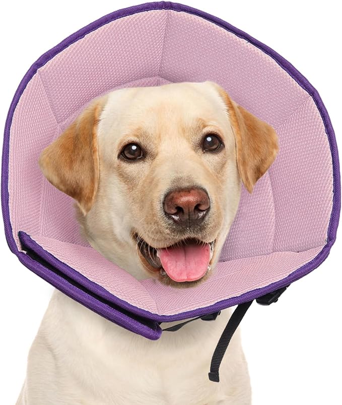 Dog Cone Collar XL, Soft Cones for Large Medium Small Dogs,Adjustable Dog Cone Alternative to Stop Licking, Comfy Elizabethan Collar for After Surgery Wound Healing & Hot Spots Purple