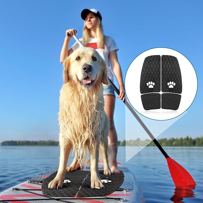 Dog Traction Pad Dog Paddle Board Kayak Accessories 21.2 x 15.3 Inch Non Slip Deck Grip Mat Surfboard Traction Good Grip EVA Foams for SUP Skimboard Paddleboard Surfboard