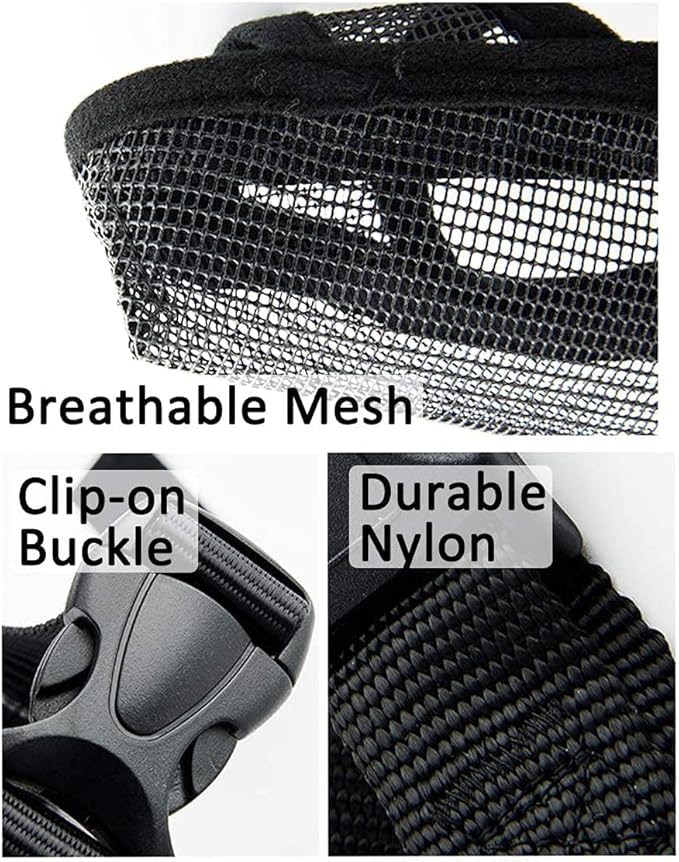 Crazy Felix Nylon Dog Muzzle for Small Medium Large Dogs Dachshund Beagle Poodle Labrador, Air Mesh Breathable and Drinkable Pet Mouth Guard for Anti-Biting Chewing Scavenging(S, Grey)