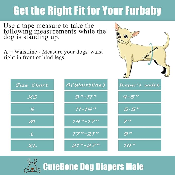 CuteBone Male Washable Dog Diapers Belly Bands 3pcs a Pack DM05L