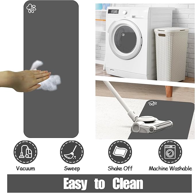 Large Pet Feeding Mat, Absorbent Quick Dry Dog Mat for Food and Water Bowl, Non Skid Cat Bowl Mat, No Stains for Pet Water Dispenser Pet Supplies for Messy Drinkers