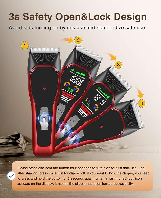 Wide Blade Dog Cat Clippers - Professional Cordless Grooming Tools for Thick Coats - Low Noise Pet Hair Trimmer Kit