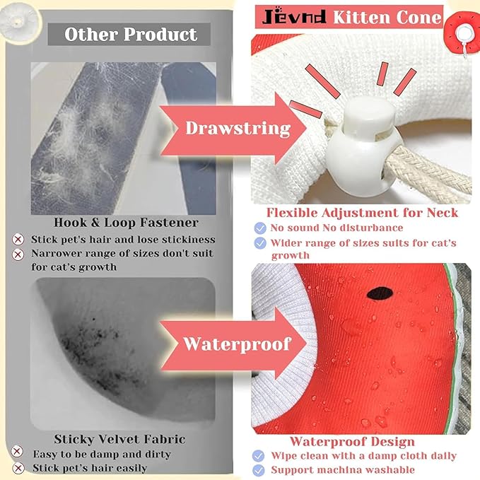 Kitten Cones After Surgery 0-6 Months, Donut Extra Small Kitten Cone Collar Soft to Stop Licking Neck, Elizabethan e Collar for Recovery, xs Small Cat Cone Spray, Pet Soft Cone for Cats