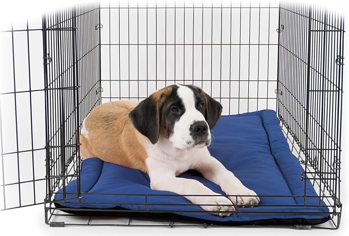 K9 Ballistics Tough Ripstop Dog Crate Pad - Durable & Machine Washable with Non-Skid Bottom and 120-Day Warranty, Fits 36" Wire Crates - Medium, Blue Quartz