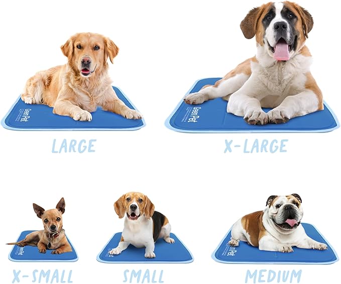 The Green Pet Shop Cool Pet Pad - Extra Small, Blue - Self-Cooling, Pressure Activated Mat for Dogs & Cats from 0-8 lbs - Non-Toxic Gel, No Water Needed
