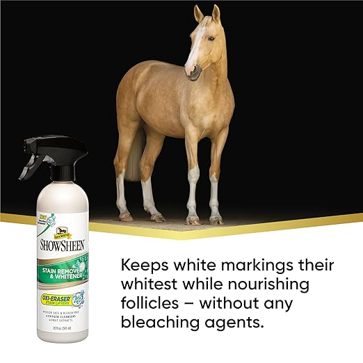 Absorbine ShowSheen Stain Remover & Horse Whitener, Oxi-Eraser Stain Lifters, 20oz