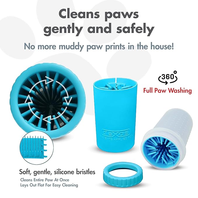Dexas MudBuster Portable Dog Paw Cleaner, Medium, Blue - Premium Quality Pet Supplies and Accessories