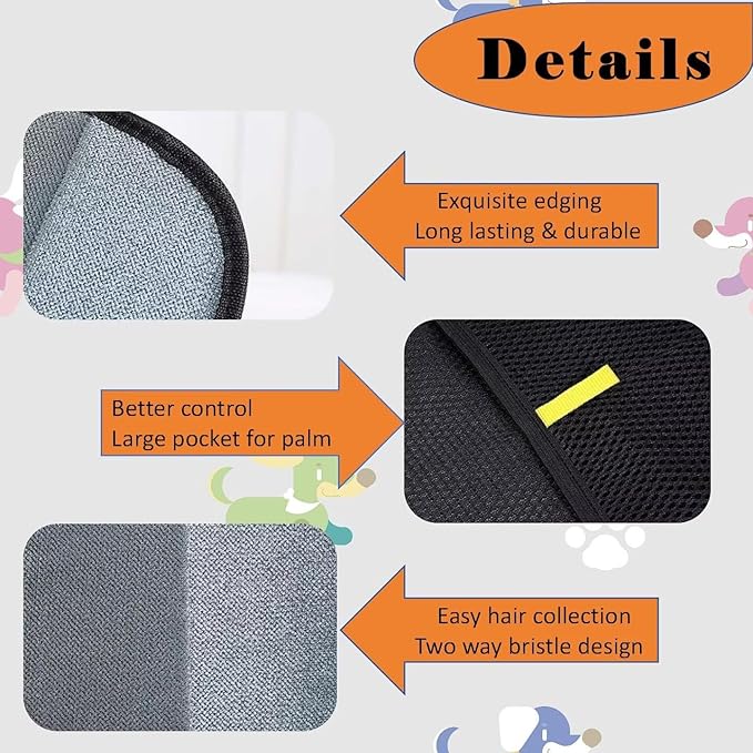 Pet Hair Removal Glove for Cats & Dogs, Electrostatic Grooming Gloves for Pet Hair, Reusable Double Sided Static Hair Remover for Couch, Furniture, Carpet & Car Seat (1 PCS)