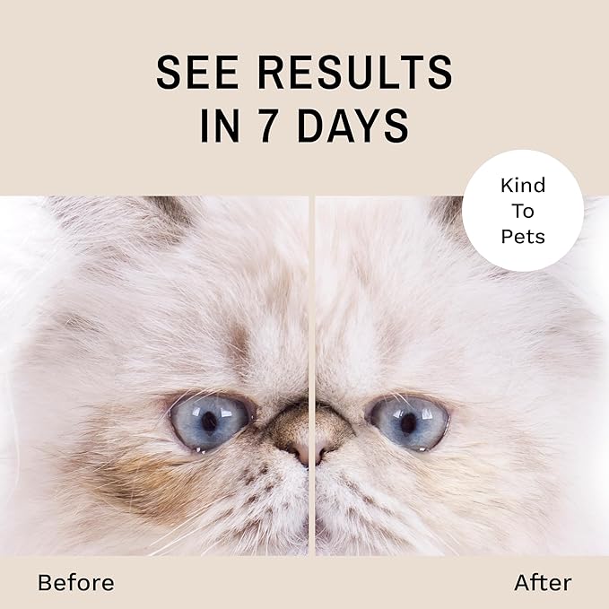 Eye Envy Tear Stain Remover Solution for Cats. 100% Natural, Safe. Treats The Cause of Stains. Recommended by Breeders, Vets, Groomers. Remove Eye Stains from Persians and Exotics. 2 oz. Made in USA