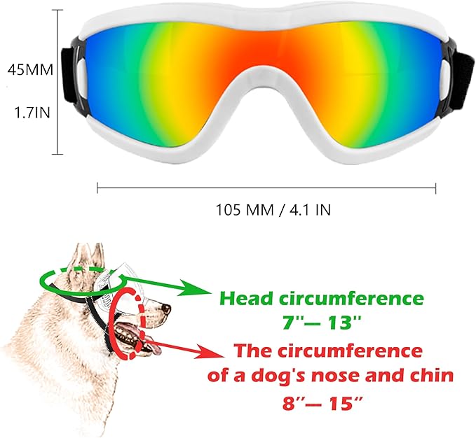 Small Dog Sunglasses with Adjustable Strap UV Protection, Winproof Puppy Sunglasses, Suitable for Dogs Eyes Protection，Soft Dog Goggles