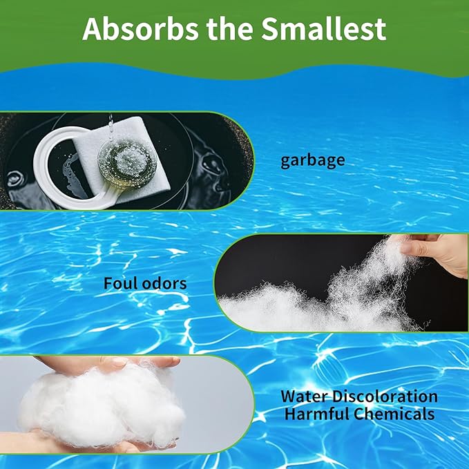 Aquarium Filter Floss for Fish Tank Filters -Micro Fine Multi-Layer Aquarium Filter Pad-Filter Media Roll for Crystal Clear Water Cut to Size 12"x72"x0.5"