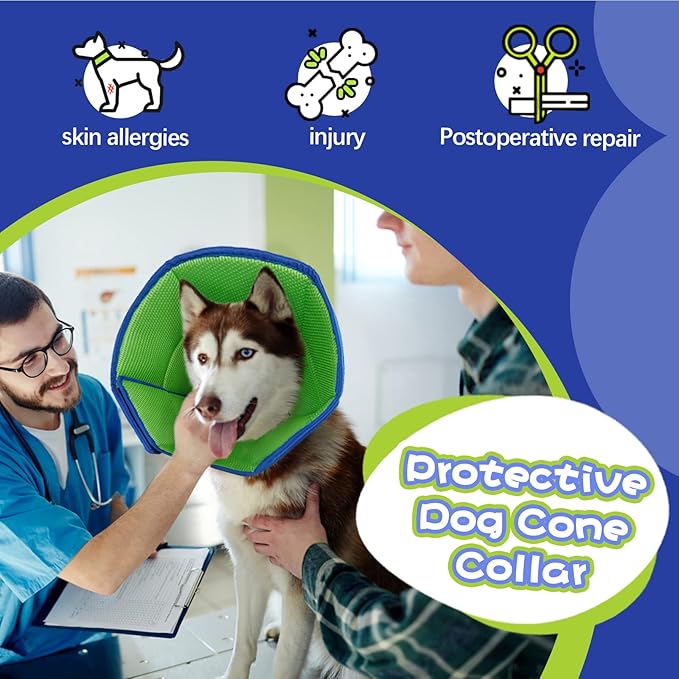 Dog Cone Collar After Surgery, Adjustable Soft Recovery Cone for Small Dogs to Stop Licking, Light-Weight Comfortable Elizabethan Collar for Dogs Anti-Bite Lick Protective Wound