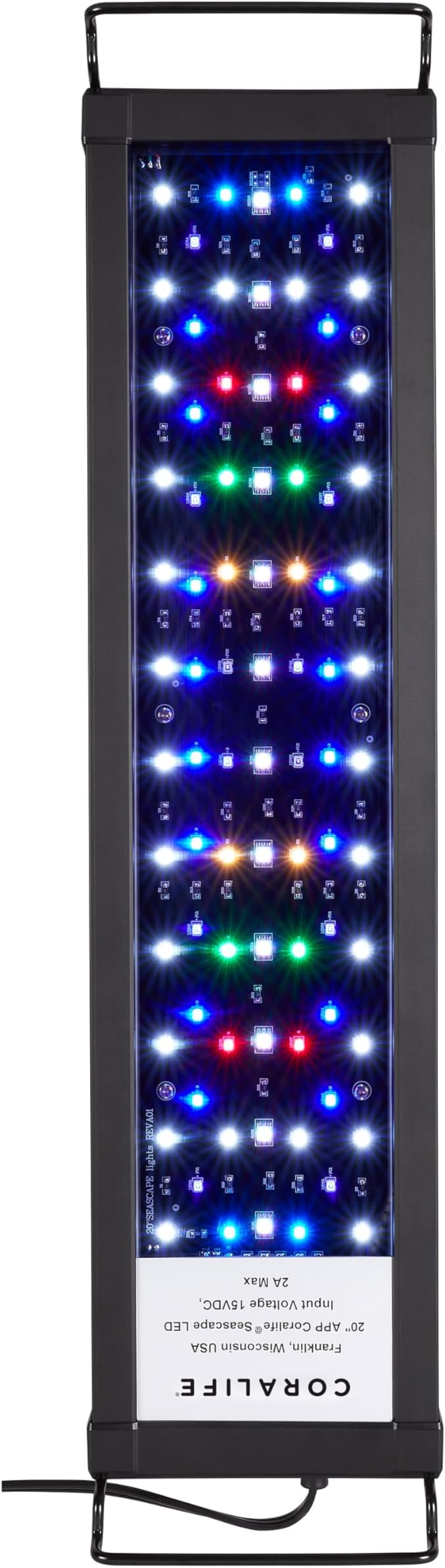 Coralife Fish Tank Aquarium Seascape WiFi/Bluetooth Smart LED Light Fixture, 18-24"