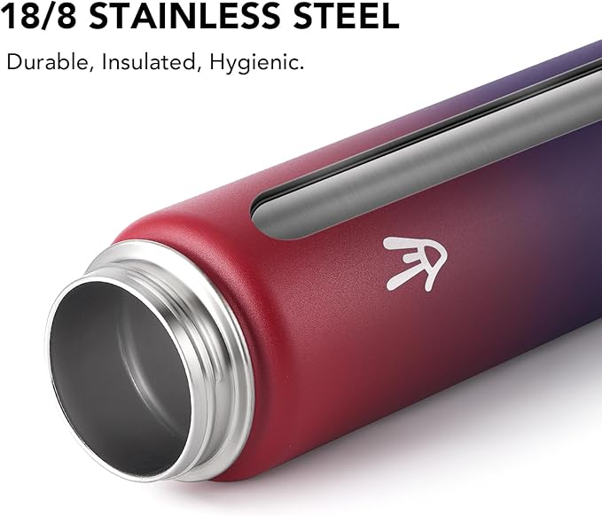 Enerbone 32 oz Insulated Water Bottle, Stainless Steel Bottle with Carrying Strap, Double-Wall Vacuum Insulation Design, Leakproof Sports Bottle with Straw, Keep Drinks Cold or Hot for Hours