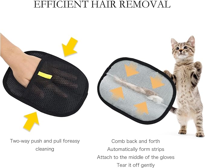 5pc Pet Hair Removal Gloves, Reusable Cats & Dogs Pet Hair Removal Tool,Efficient Pet Hair Removal Electrostatic Gloves is Suitable for Clothes, Sofas, Beds and Carpets