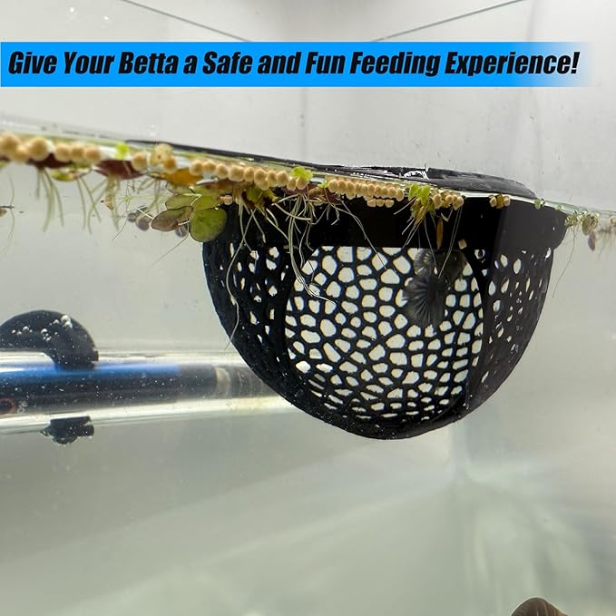 Aquarium Floating Betta Fish Skins, Betta or Shrimp Feeder, Cave and Hammock, Small Fish Feeding Rings, Aquarium Hiding Feeding Decorative Accessories (Pink)