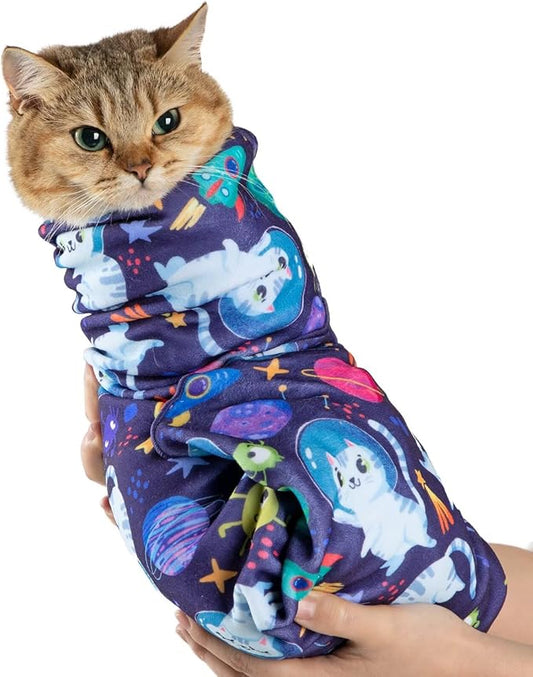 Paw Legend 35.4" Cat Wrap for Grooming Cat Wrap for Cutting Nails Cat Restraint for Nail Clipping Self Adhesive Blanket Restraint Cloth for Cats Within 22lbs