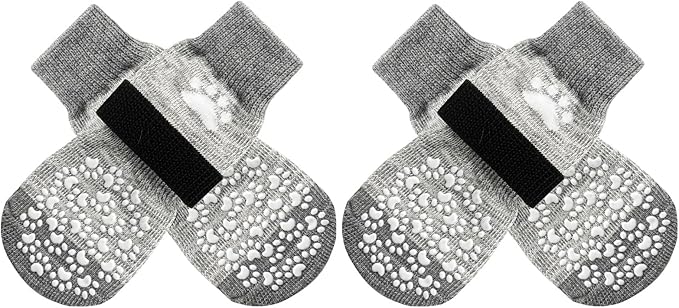 EXPAWLORER Anti Slip Dog Socks to Prevent Licking Paws, Dog Shoes for Hot Pavement, Dog Booties for Small Medium Large Senior Dogs, Traction Control Dog Boots & Paw Protectors for Hardwood Floors