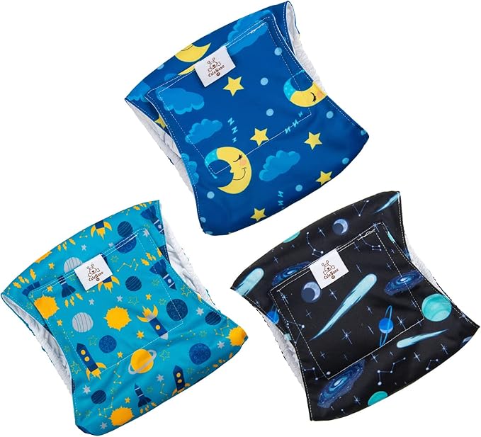 CuteBone Reusable Doggie Diapers Male Dog Wraps XS 3 Pack Washable Puppy Belly Bands Small DM11XS