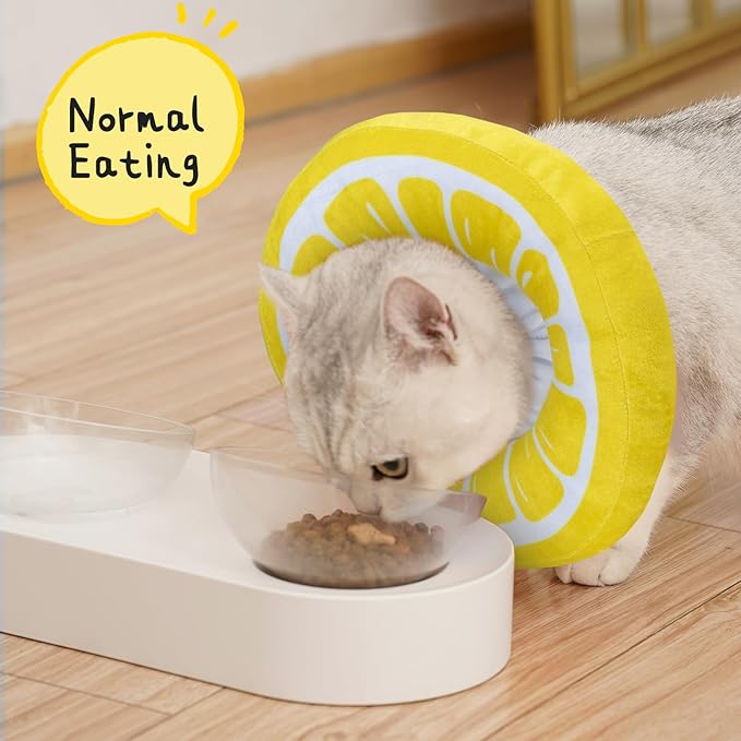 ANWA Adjustable Cat Cone Collar Soft, Cute Cat Donut Collar After Surgery, Kitten Recovery Cones to Stop Licking