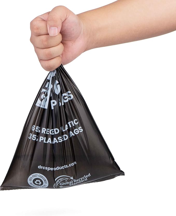 Certified 65% PCR (Post Consumer Recycled) Plastic and 35% Plant Based Dog Poop Bags - Dr. C's Premium Dog Poop Bags - 120 Bags / 8 Rolls, Extra thick, Leak Proof, Unscented, Earth Friendly