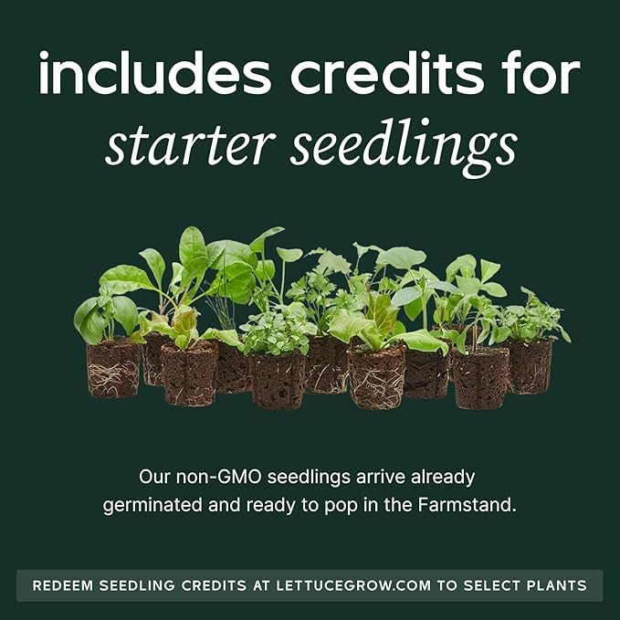 Farmstand Starter Kit + 18 Seedling Credits | Small Hydroponic Growing System Kit | Self-Watering Outdoor Vertical Garden Planter Tower | 4ft 3in | Made in USA