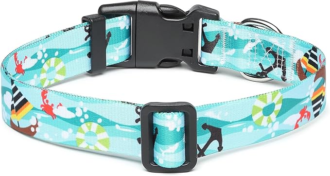 Mercano Adjustable Dog Collar - Special Design Patterns, Soft Nylon Comfortable Sturdy Pet Collar for Small Medium Large Dogs (XS, Sail)