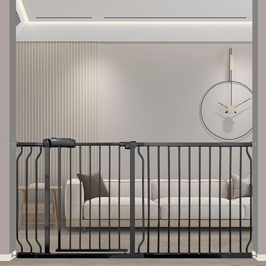 Extra Wide 62-67 Inch Baby Gates for Stairs, Doorways - No Drilling, Pressure Mounted Pet Gates for Kids & Dogs