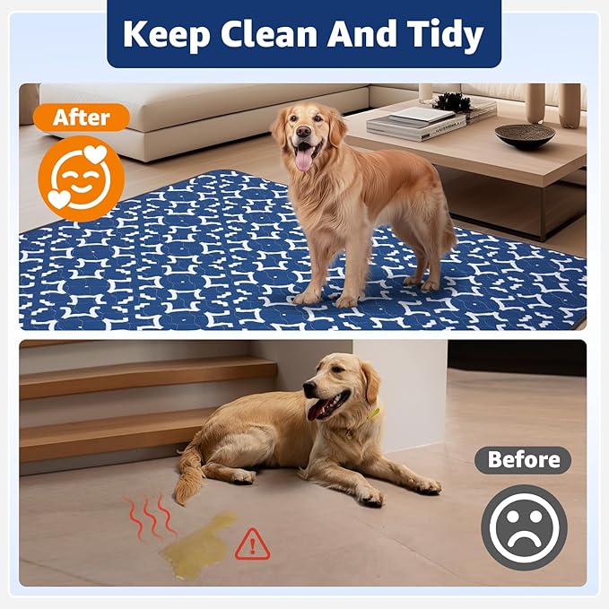 LOOBANI Washable Pee Pads for Dogs 36"x 36": 2 Pack Super Absorbent Reusable Puppy Pads Leakproof Whelping Pad Dog Playpen Mat, Waterproof Non-Slip Dog Training Pads for Floor, Crate, Potty