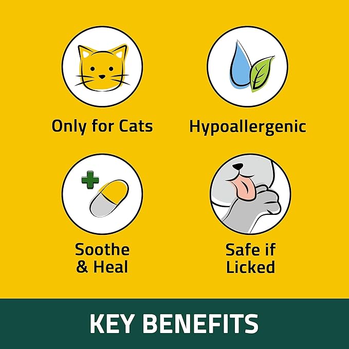 PetO'Cera Cat Cream - Hair Loss & Itch Relief for Hot Spots, Rashes, Allergies & Dry Skin - Soothing Moisturizer for Paws, Face & Body - pH Balanced & Lick-Safe Formula for Cats, Bundle 2.7oz