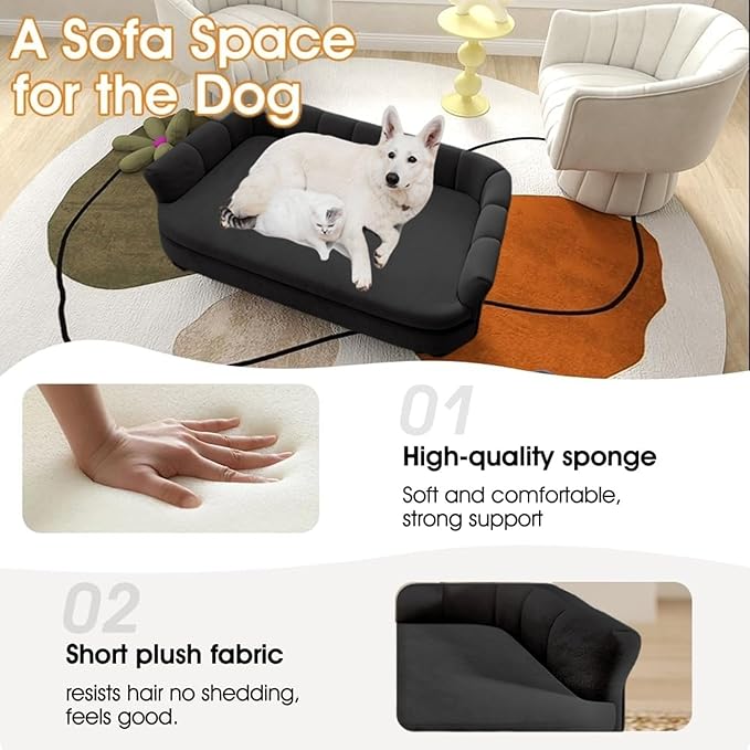 Dog Couch Sofa Bed, Comfortable Pet Sofa for Large and Medium Dogs, Soft Velvet Cushion, Durable Dog Furniture for Living Room